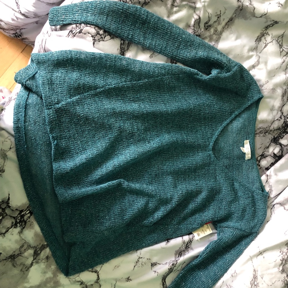 Aeropostale teal sparkly sweater
